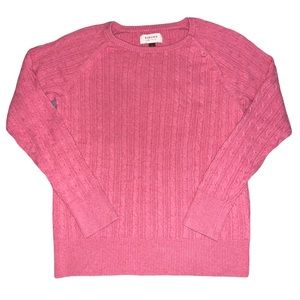 Y2K Vintage Sonoma Bright Pink Cable Knit Lightweight Sweater